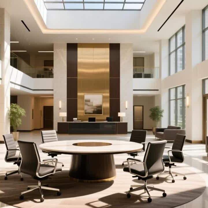 Rainbow Meadows Farms clubhouse and pool at dusk.