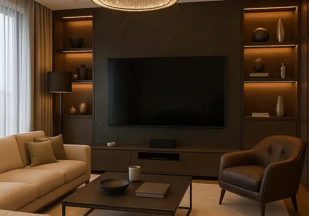 Modern-Smart-Living-Room_r Modern smart living room at farmhouses in Naugaon with contemporary interiors