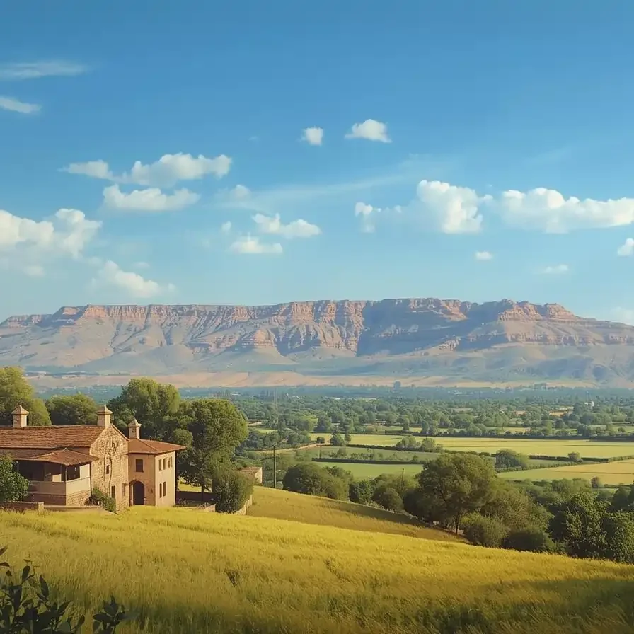 Rainbow Meadows Farms Naugaon with Aravalli Hills view.