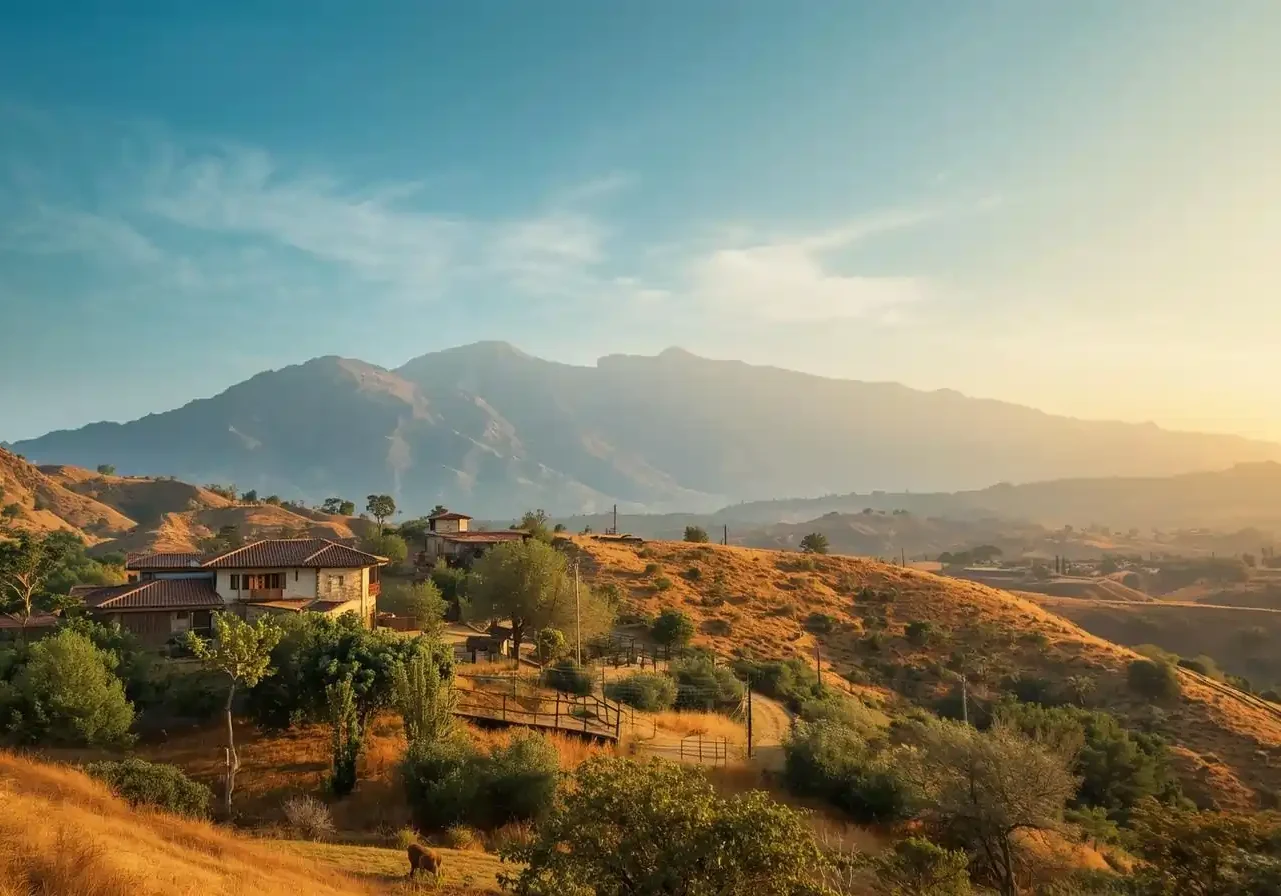 Living Close to Nature Eco-friendly farmhouse surrounded by greenery, fresh air, and open landscapes